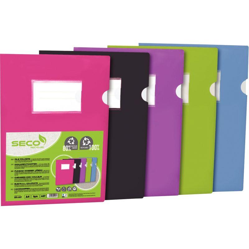 Image de  Sachet de 5 pochettes coin en polypropylène opaque recyclé, coloris assortis 