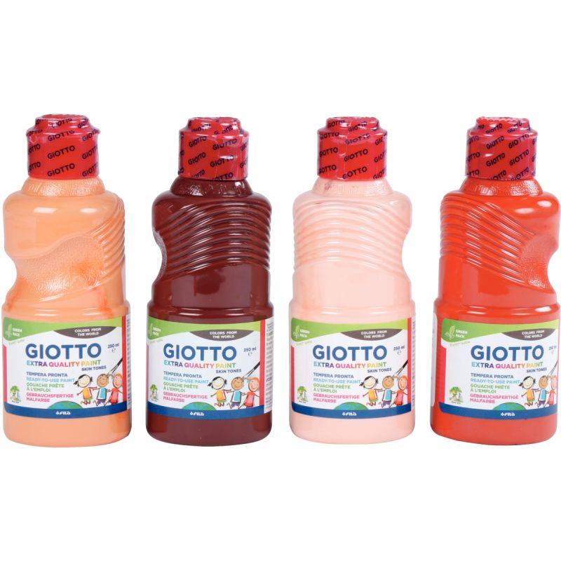 Image de  Lot de 4 Flacons 250ml de gouache couleurs de peaux 