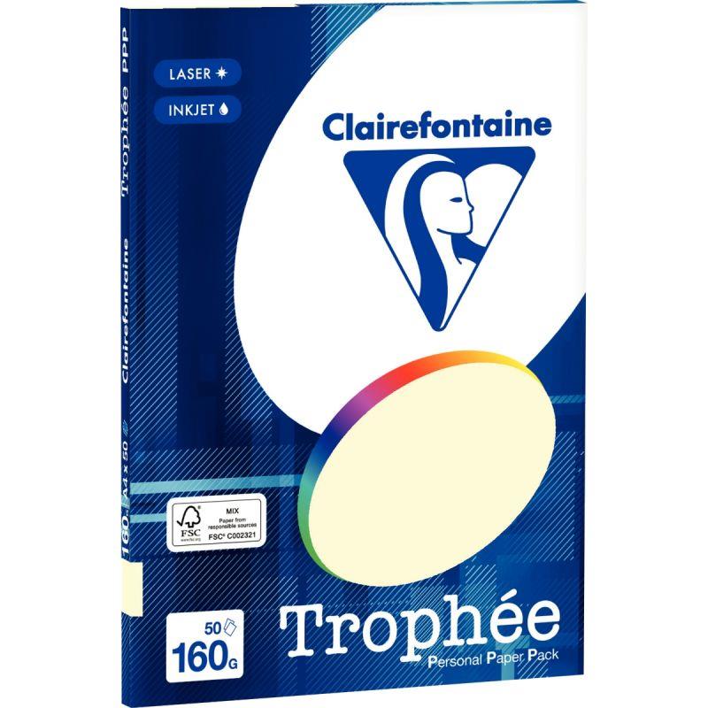 Image de  Paquet de 50 feuilles format A4 160g ivoire CLAIREFONTAINE 