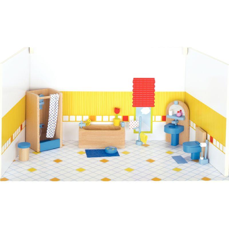 Image de  Salle de bain pour maison de poupées, 17 pièces 