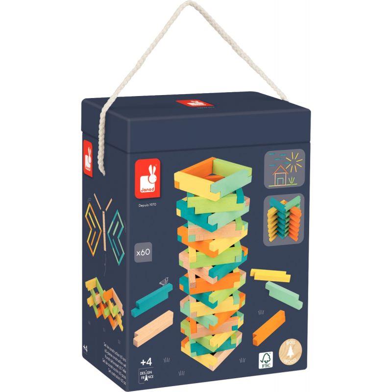 Image de  Jeu de construction en bois, 60 pièces 