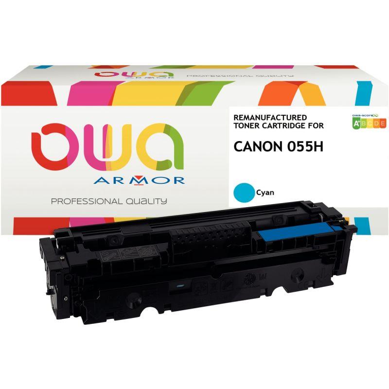 Image de  OWA cartouche laser cyan haute capacité remanufacturée compatible Canon 055H 