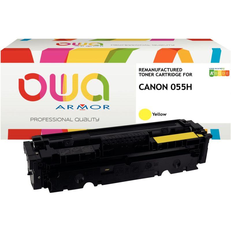 Image de  OWA cartouche laser jaune haute capacité remanufacturée compatible Canon 055H 