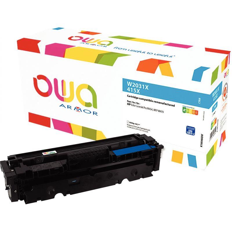 Image de  OWA cartouche laser cyan haute capacité remanufacturée compatible HP 415X (W2031X) 