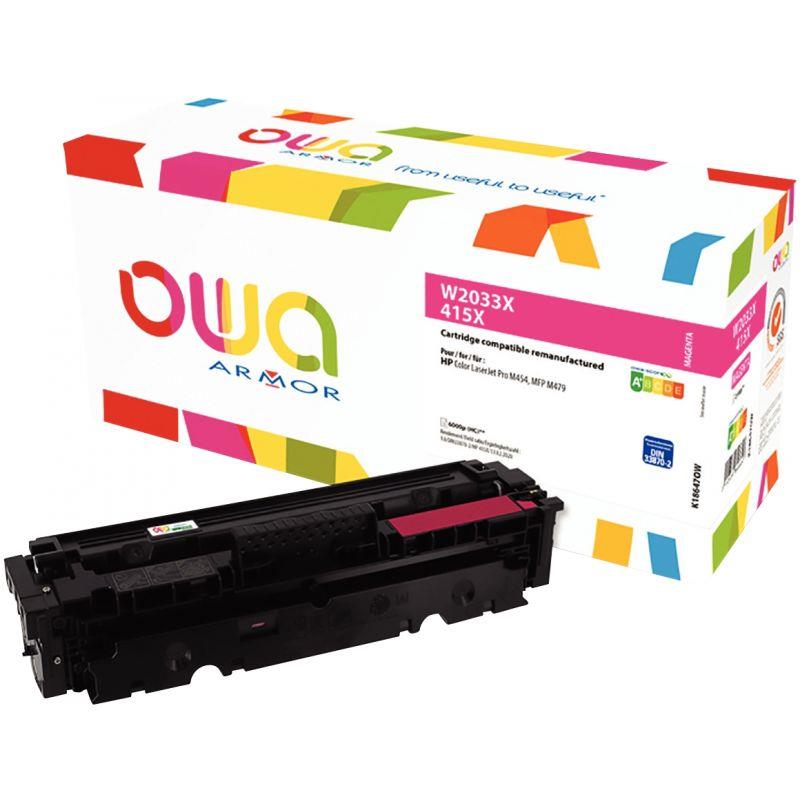 Image de  OWA cartouche laser magenta haute capacité remanufacturée compatible HP 415X (W2033X) 