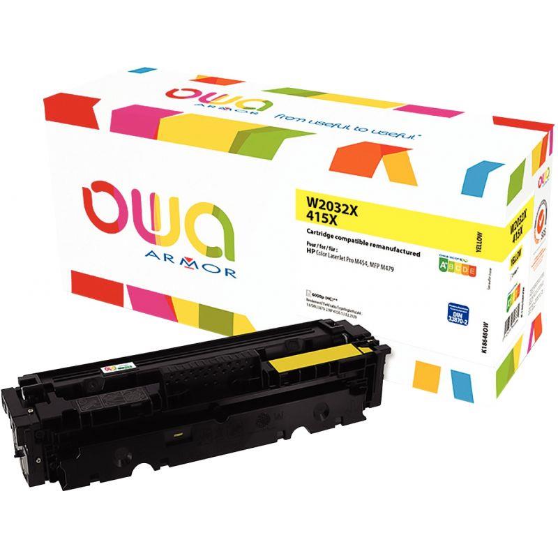 Image de  OWA cartouche laser jaune haute capacité remanufacturée compatible HP 415X (W2032X) 