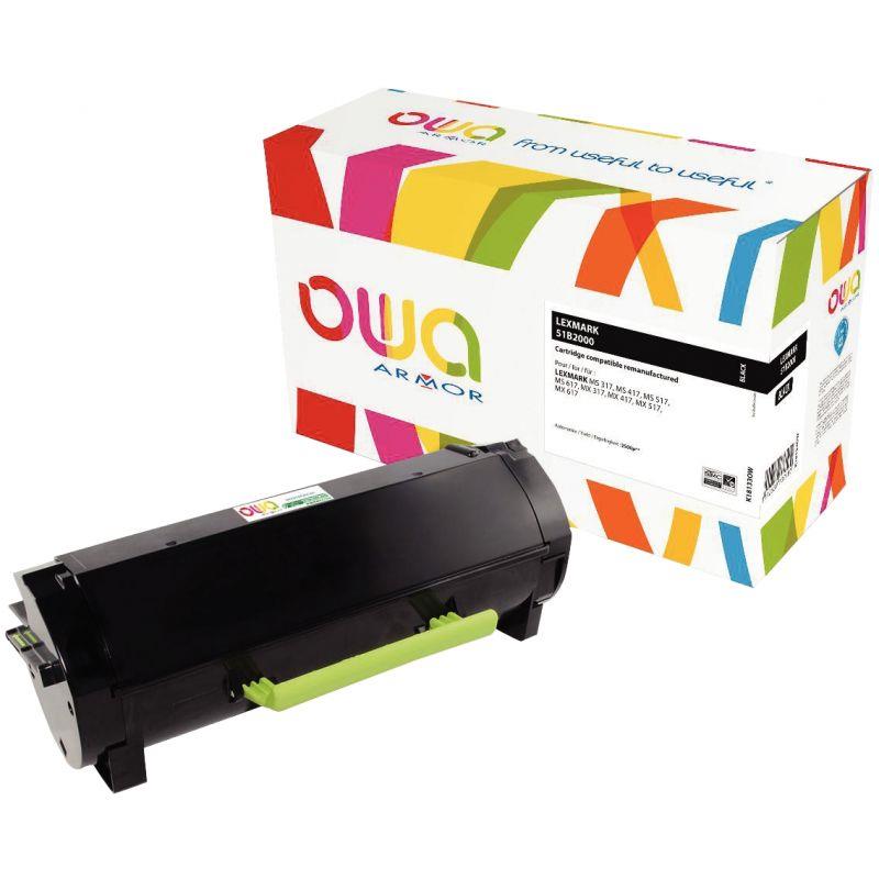 Image de  OWA toner laser noir remanufacturé compatible Lexmark 51B2000 