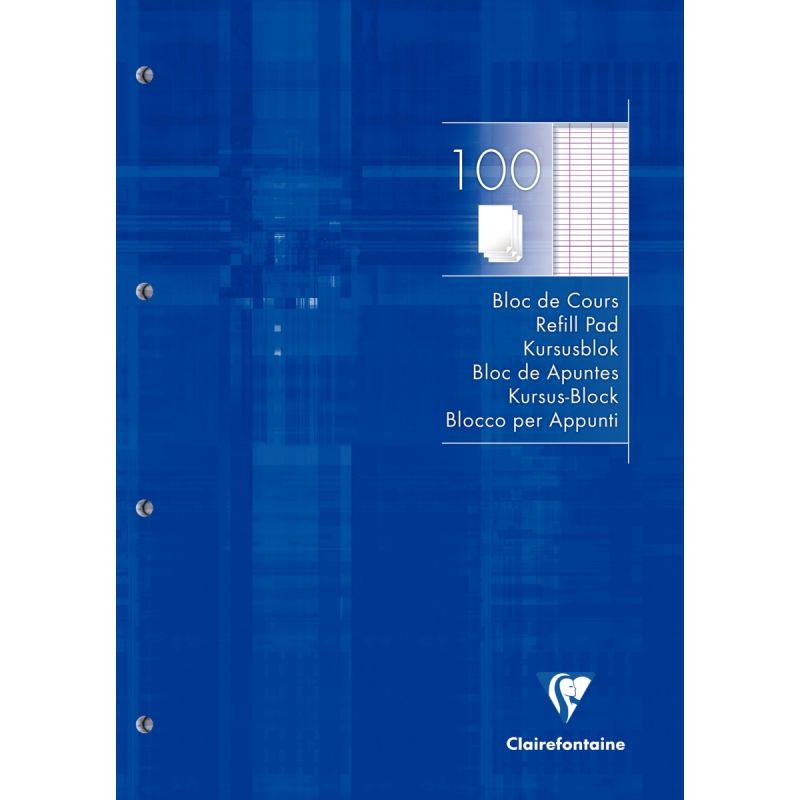 Image de  Bloc de cours CLAIREFONTAINE 200 pages perforées, format A4, papier seyès blanc 90g 