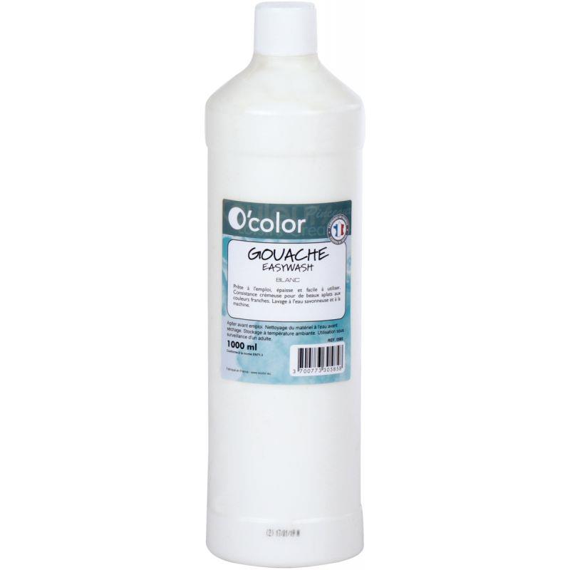 Image de  Flacon 1 L de gouache liquide économique O''COLOR coloris  blanc 
