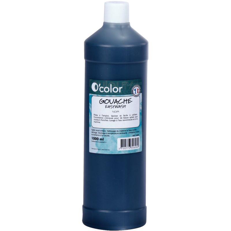 Image de  Flacon 1 L de gouache liquide économique O''COLOR noir 