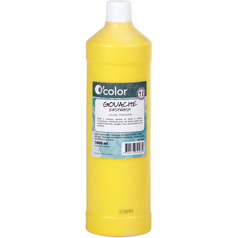 Image de  Flacon 1 L de gouache liquide économique O''COLOR coloris jaune primaire 