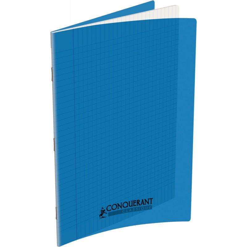 Image de  Piqûre 48 pages CONQUERANT, A4, seyès, couv PP bleu 