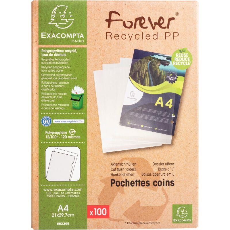 Image de  Boite de 100 pochettes coin FOREVER PP recyclé 12/100ème 