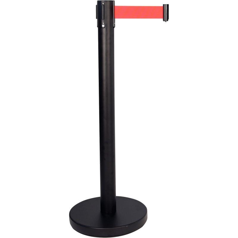 Image de  Poteau noir à sangle rouge 3m 