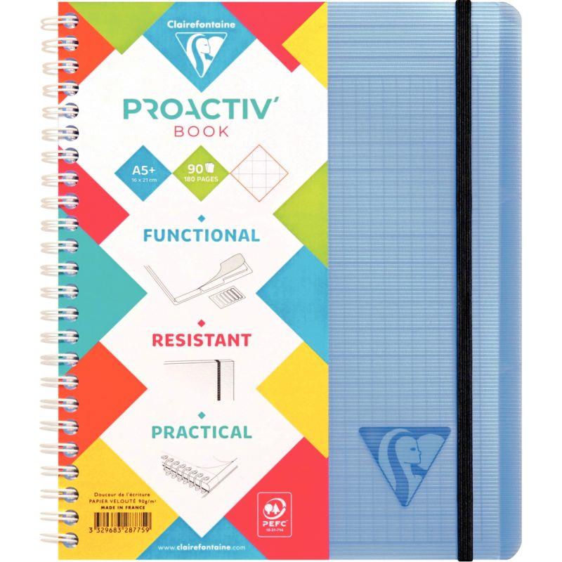 Image de  Cahier-trieur PROACTIV''BOOK LINICOLOR FRESH 180 pages, format A5+, quadrillé 5x5 