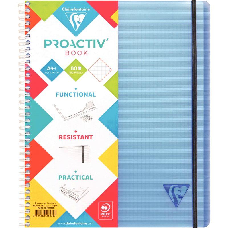Image de  Cahier-trieur PROACTIV''BOOK LINICOLOR FRESH 160 pages perforées, format A4+, quadrillé 5x5 