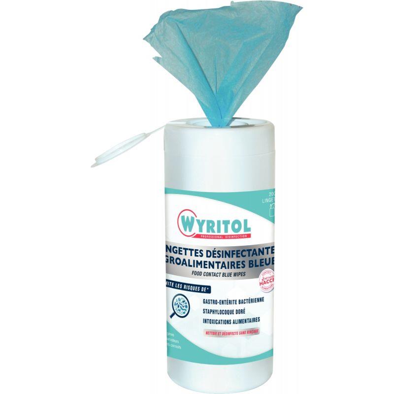 Image de  Boite de 200 lingettes désinfectantes agroalimentaire bleues 