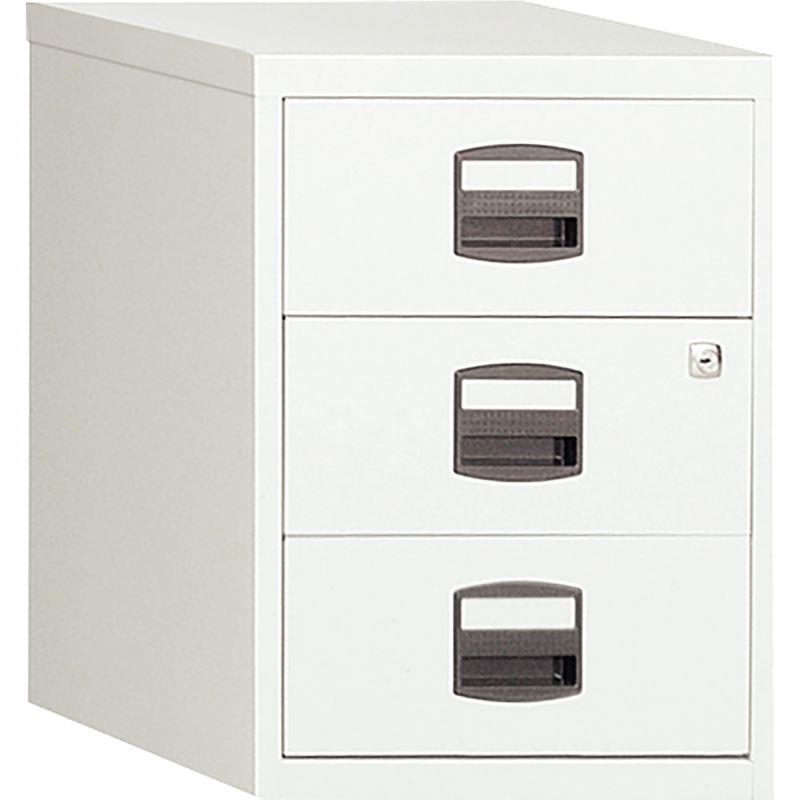 Image de  Caisson mobile métal monobloc 3 tiroirs blanc 