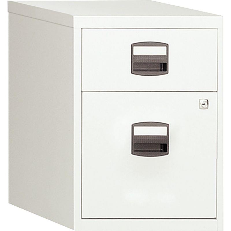 Image de  Caisson mobile métal monobloc 2 tiroirs blanc 