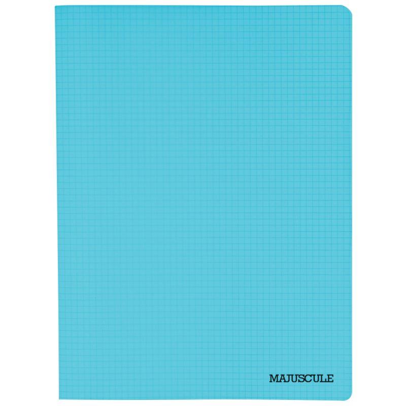 Image de  Piqûre 96 pages MAJUSCULE, format 24x32 cm, papier blanc 90g, quadrillé 5x5, couverture PP bleu 