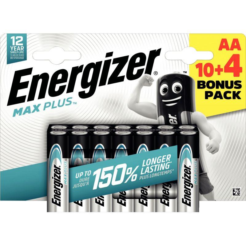 Image de  Blister 10+4 piles 1,5V Max Plus AA / LR06 