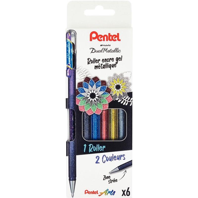 Image de  Pochette de 6 stylos gel Dual Métallic assortis 