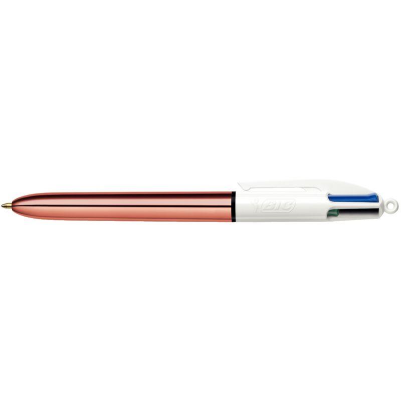 Image de  Stylo bille 4 Couleurs Shine rose doré 