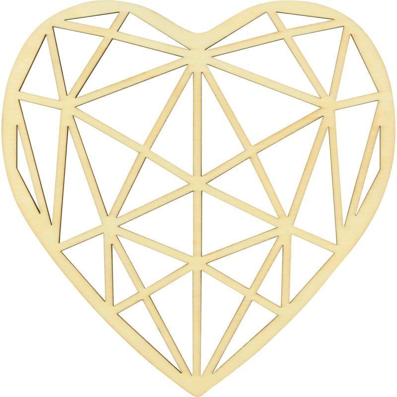 Image de  Grand cœur origami en bois, diamètre 20 cm 