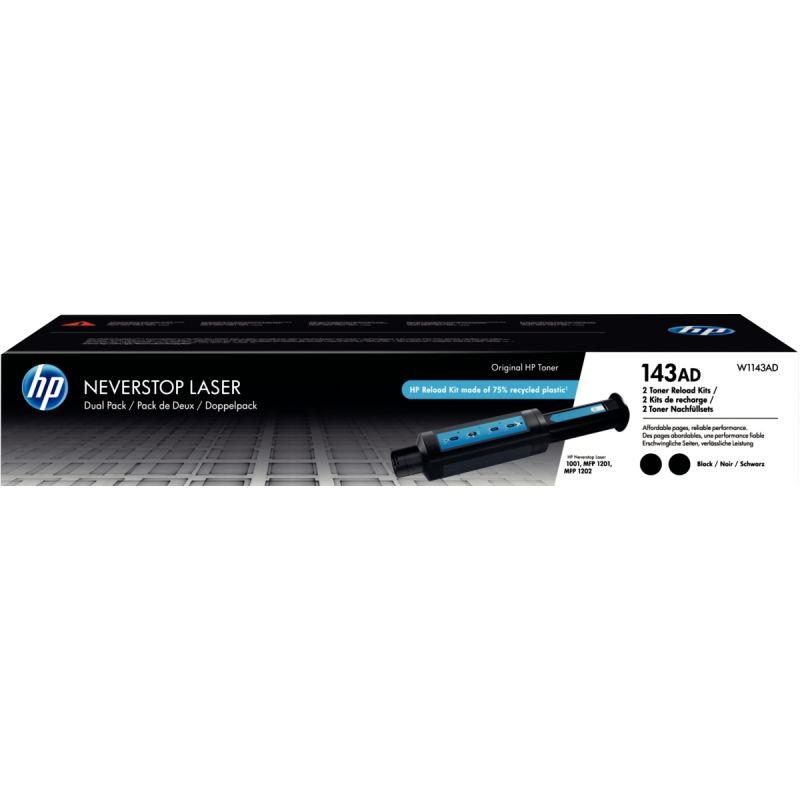 Image de  HP 143AD pack de 2 recharges de toner noir authentique (W1143AD) 