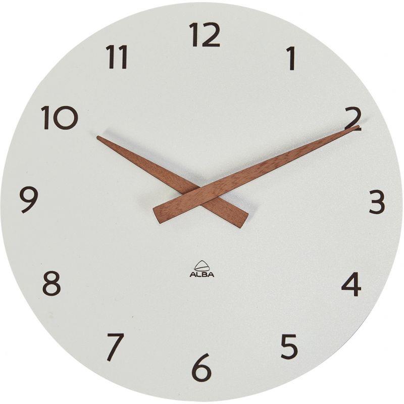 Image de  Horloge diamètre 30cm Milena blanc et bois 