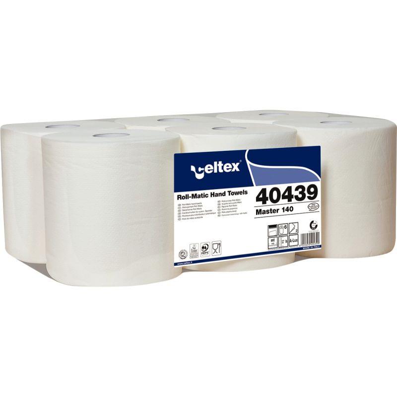Image de  Lot de 6 bobines d''essuie-mains 2 plis blanc 