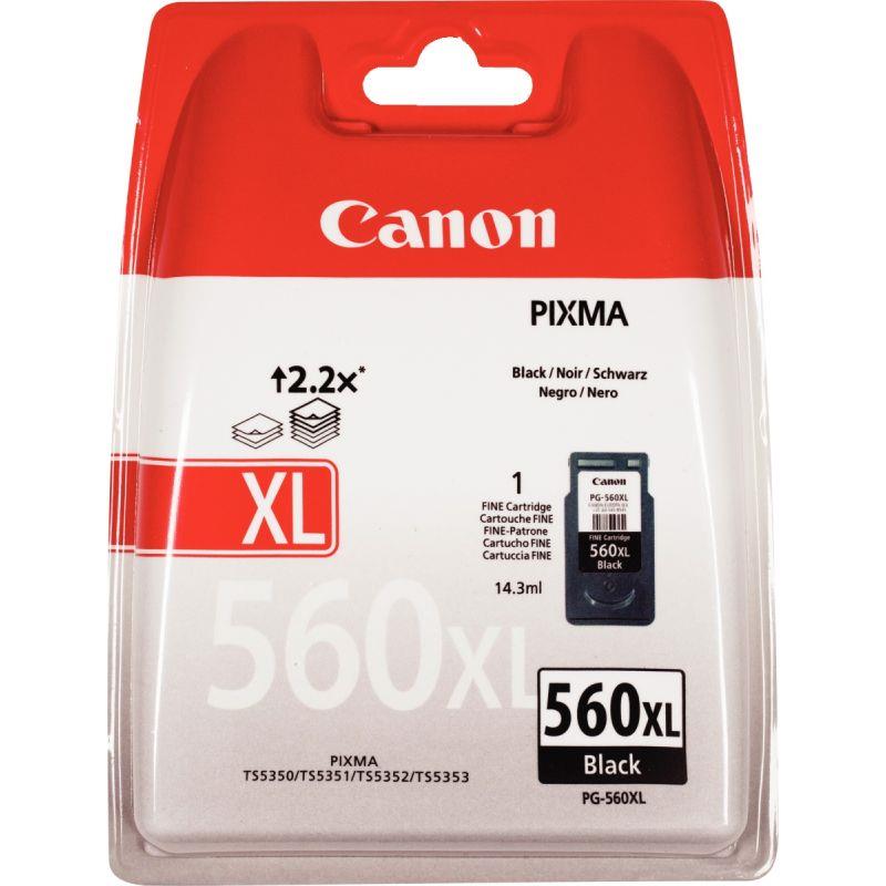 Image de  Canon 560XL cartouche jet d''encre noire haute capacité authentique (PG-560XL) 