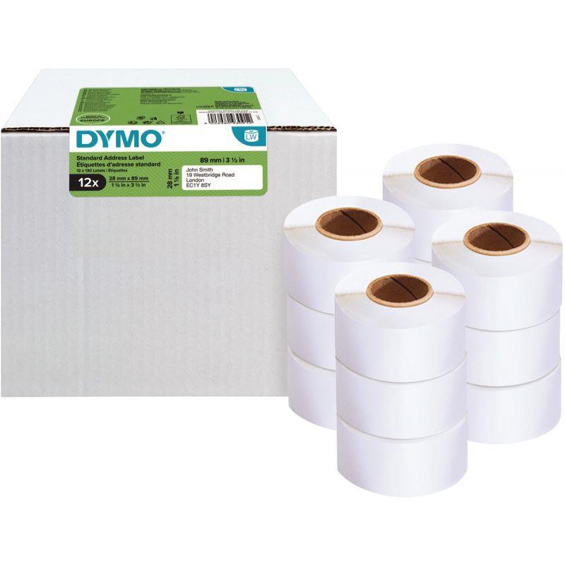 Image de  Pack de 12 rouleaux de 130 étiquettes adressage 28 x 89 mm 
