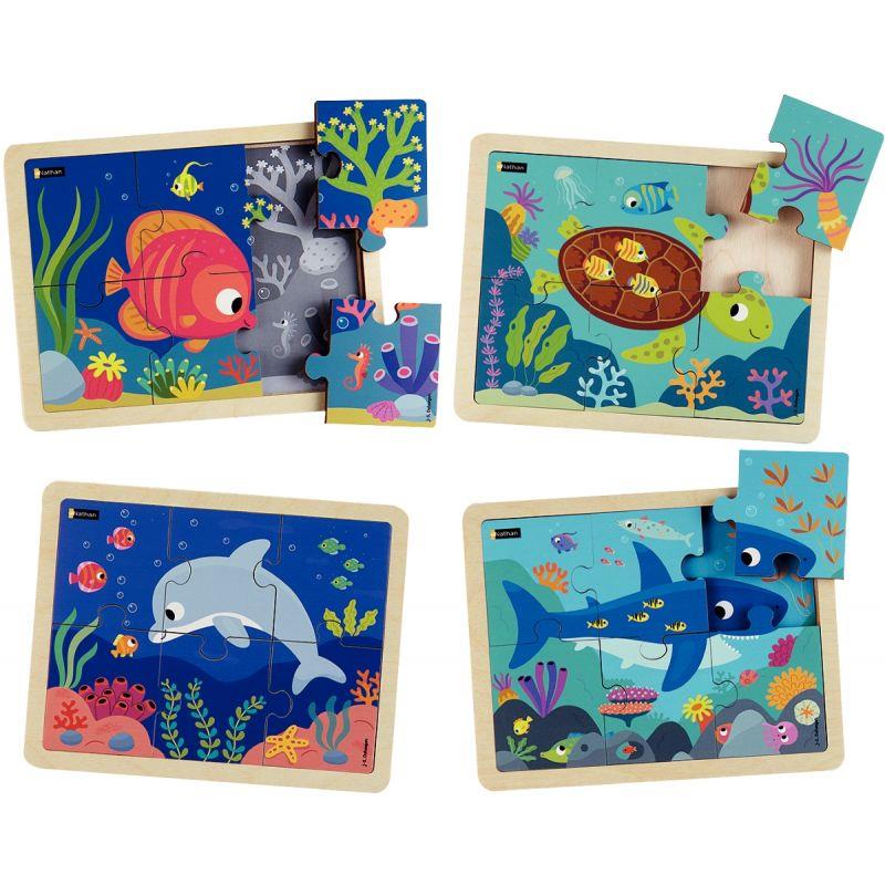 Image de  Lot de 4 puzzles, les animaux de la mer 