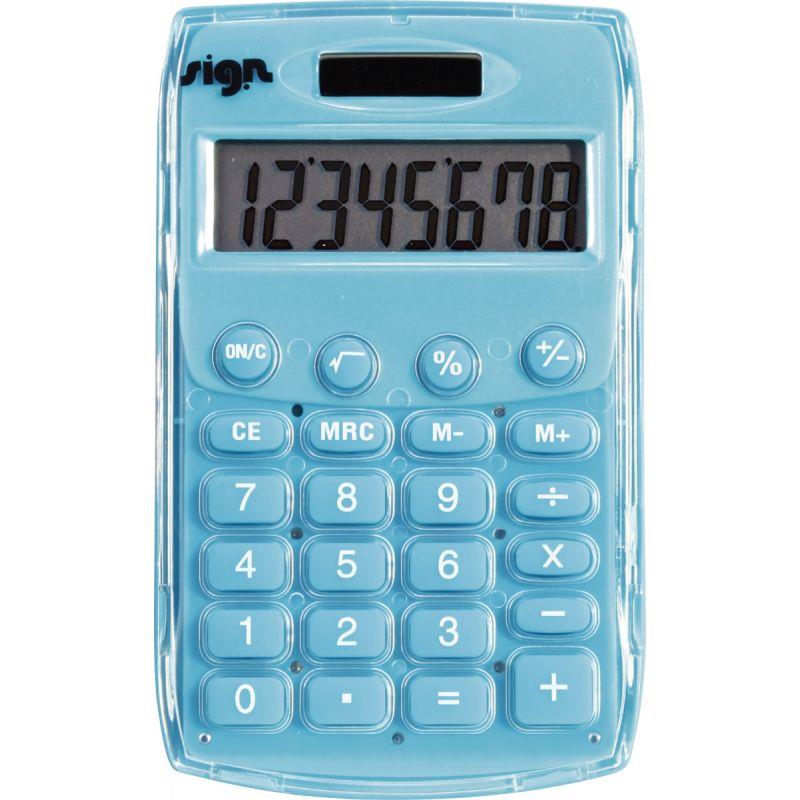Image de  Machine à calculer de poche 8 chiffres SIGN Bleue 