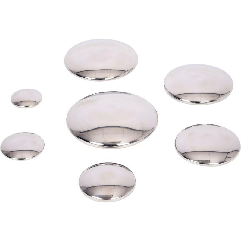 Image de  Boite de 7 galets argent tailles assorties 