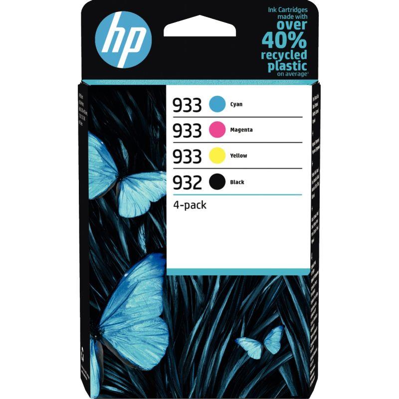 Image de  HP 932/933 pack de 4 cartouches d''encre noire, cyan, magenta et jaune authentiques (6ZC71AE) 