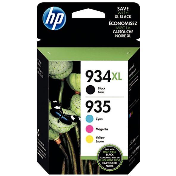 Image de  HP 934/935 pack de 4 cartouches noire, cyan, magenta, jaune authentiques (6ZC72AE) 