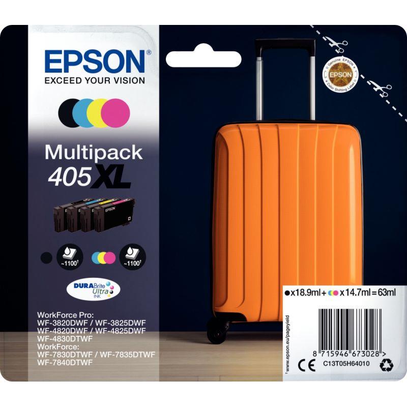 Image de  Epson VALISE / 405XL lot 4 cartouches encre NCMJ haute capacité authentique T05H640 