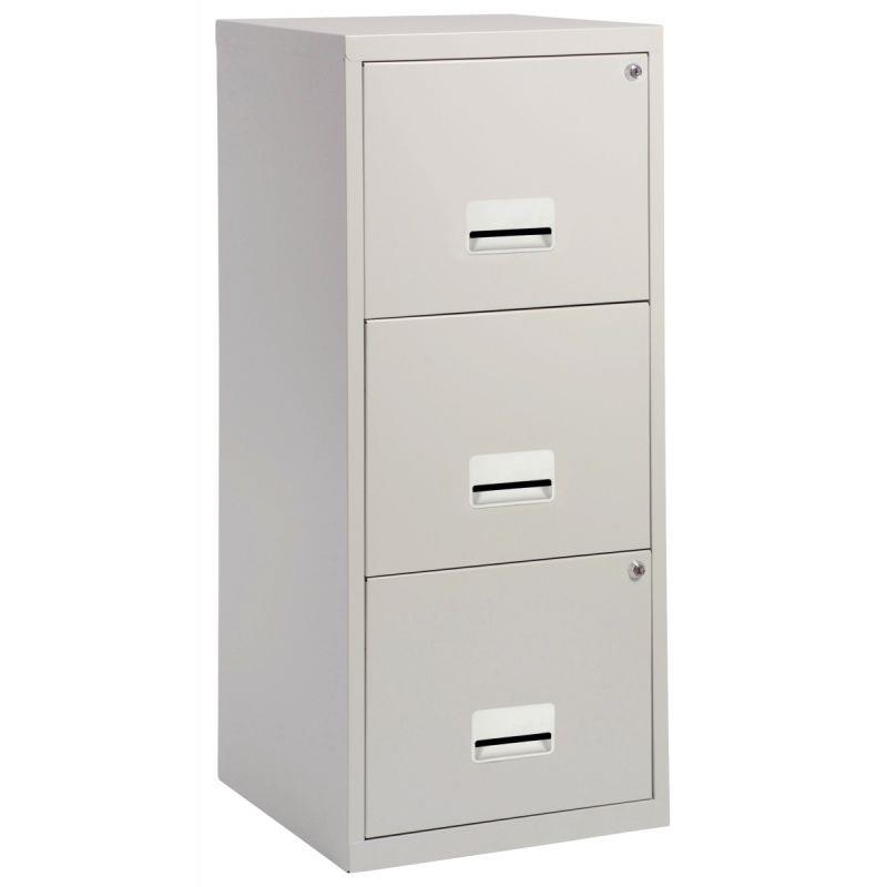 Image de  Classeur 3 tiroirs pour dossiers suspendus Eco gris clair 