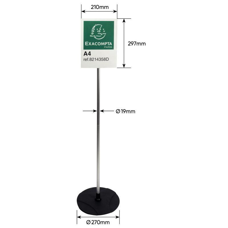 Image de  Porte-affiches sur pied en aluminium vertical 210x297mm 