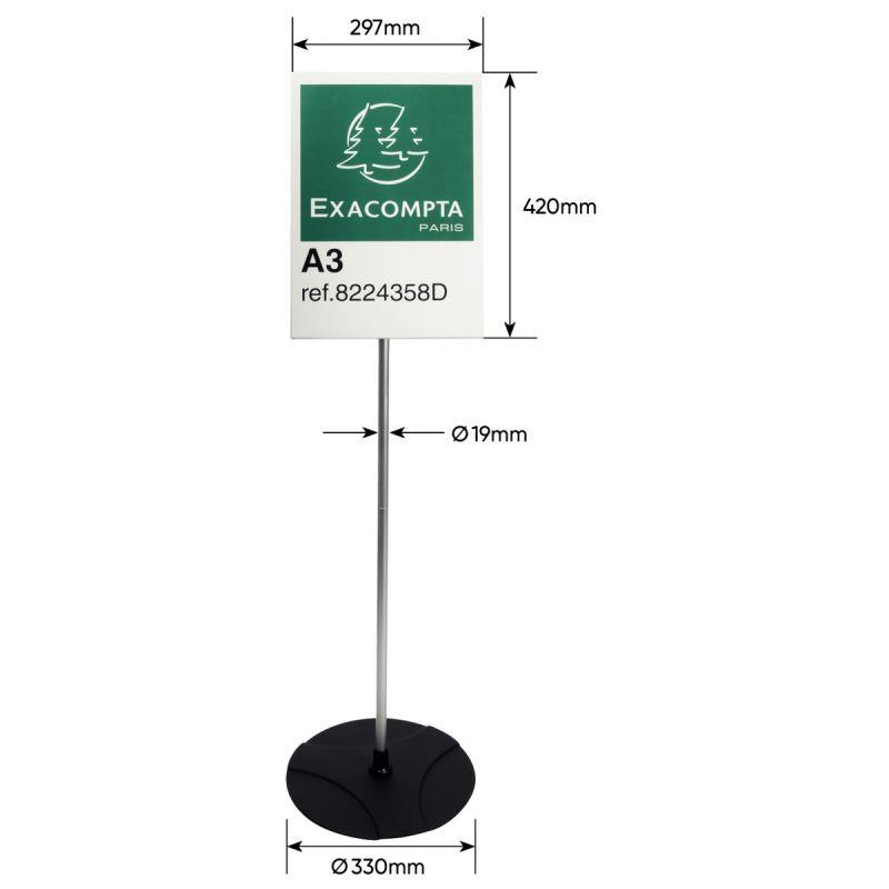 Image de  Porte-affiches sur pied en aluminium vertical 297x420mm 