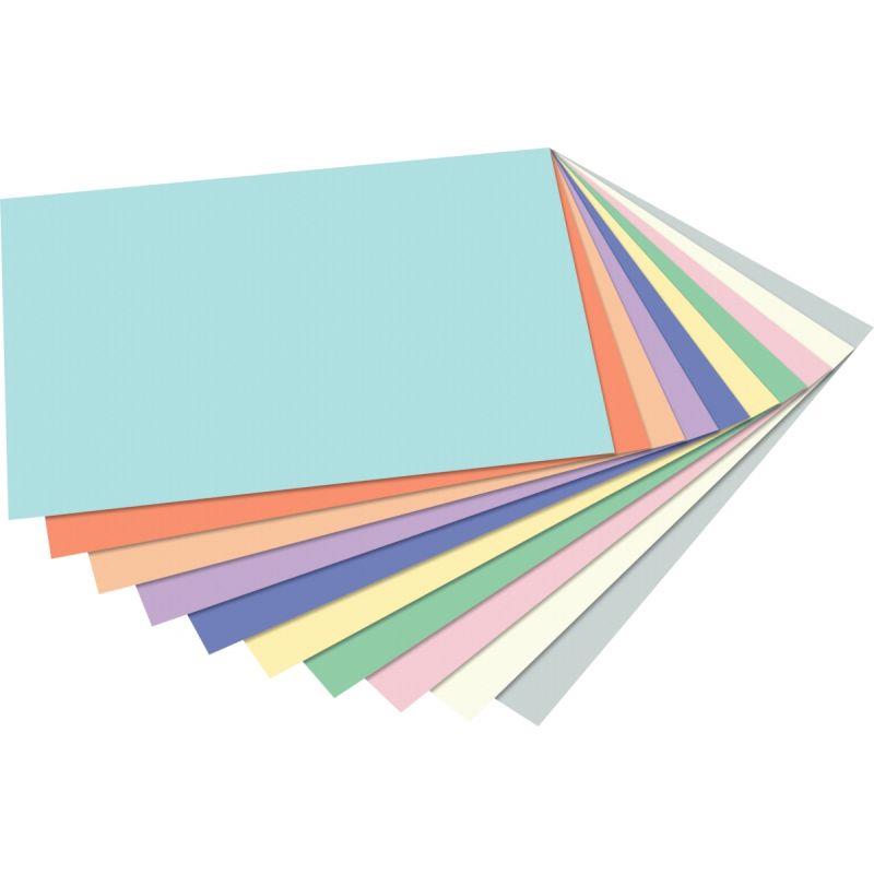 Image de  Paquet de 100 feuilles 130g format A4 10 couleurs pastels 