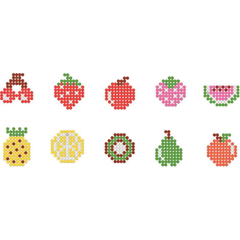 Image de  Sac de 1500 aquaperles et 10 modèles, fruits 3 x 3mm, en 5 coloris assortis 