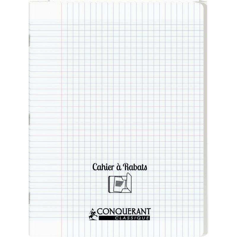 Image de  Piqûre 48 pages avec 2 rabats, format 24x32 cm, seyès 90g, couverture polypropylène incolore 