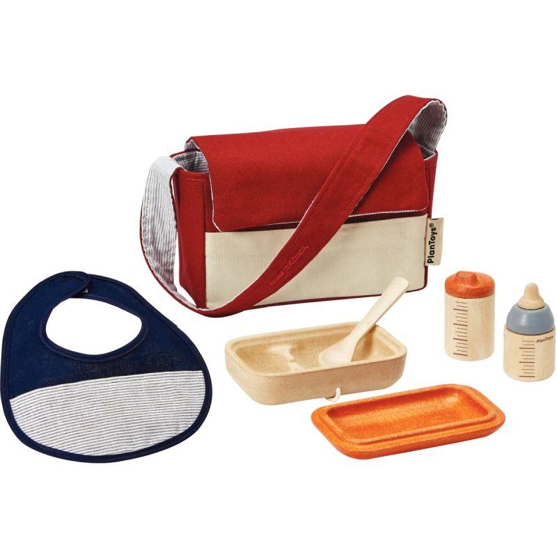 Image de  Sac repas de bébé en bois PLAN TOYS, 6 pièces 