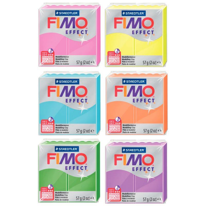 Image de  Sachet de 6 pains de 57 grammes de pâte à modeler Fimo Effect Neon 
