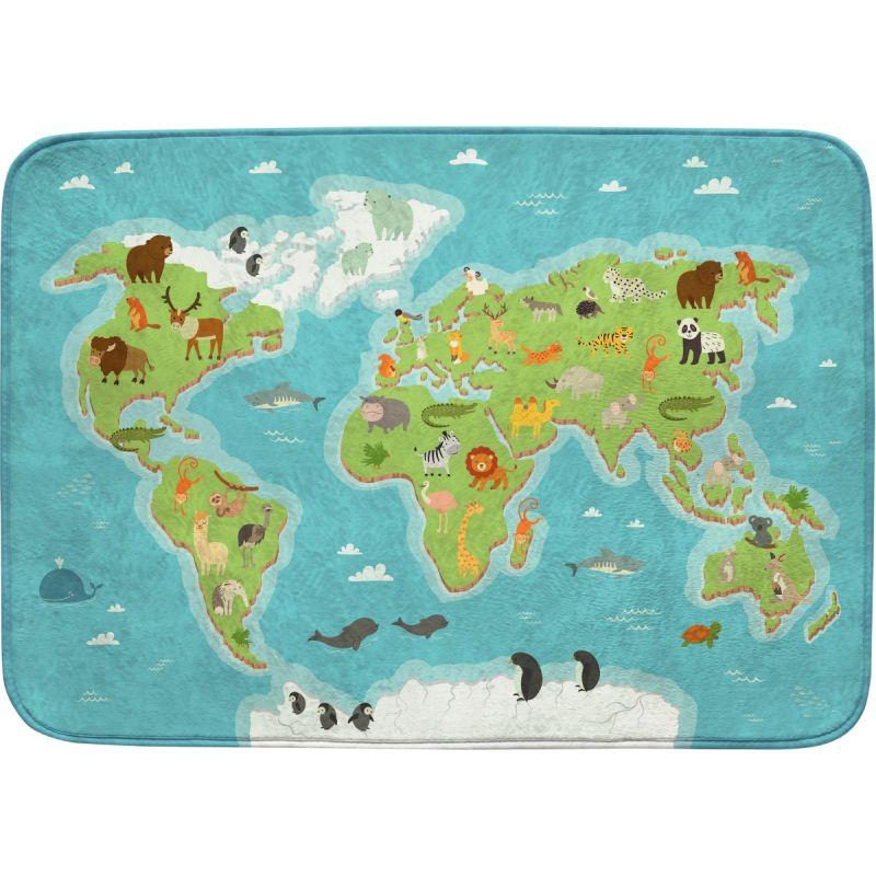 Image de  Tapis ULTRASOFT 150x100cm la carte du monde 