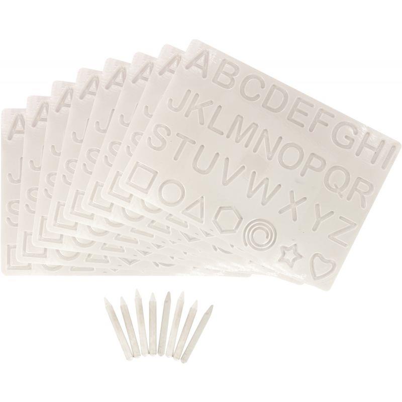 Image de  Lot de 8 plateaux lettres majuscules + 8 stylets 