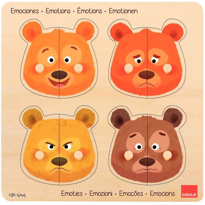 Image de  Encastrement en bois 8 pièces, émotions des oursons 